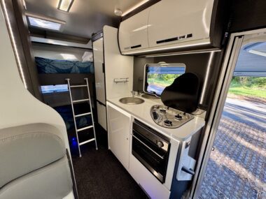 Big Trev rear bunk beds inside the family motorhome